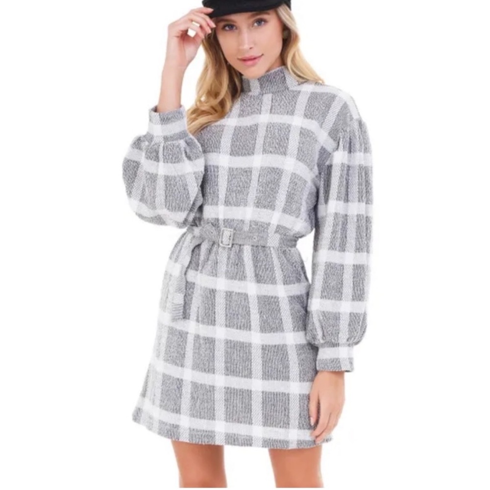 Free People Hamstead Plaid Mini Dress